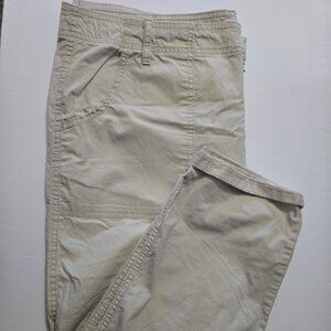 Liz Claiborne light tan cotton pants tapered ankle Size‎ 16
